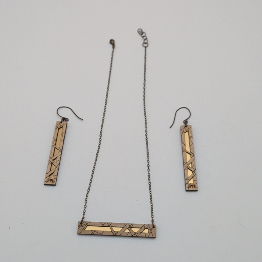 Geometric Wooden Jewelry Set